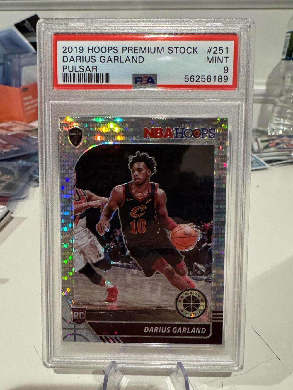 🔥 2019 Darius Garland Panini Premium Stock Silver Pulsar Prizm PSA 9 Cavaliers 🔥